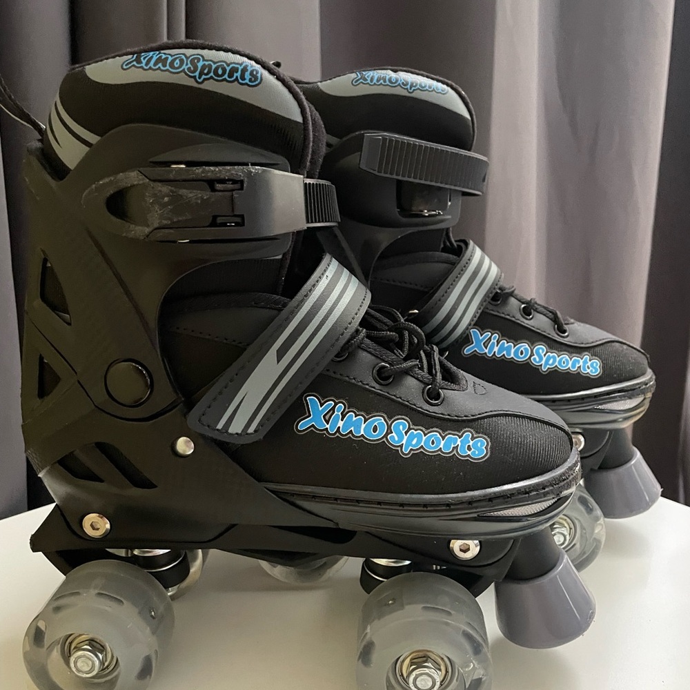 Black and Blue Kids Roller Skates